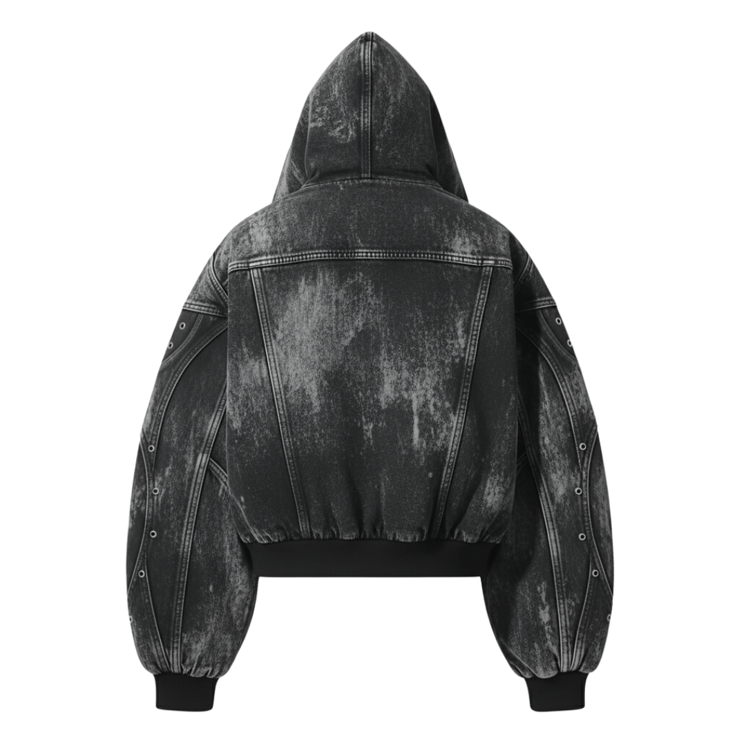 BLACK DENIM CROP JACKET