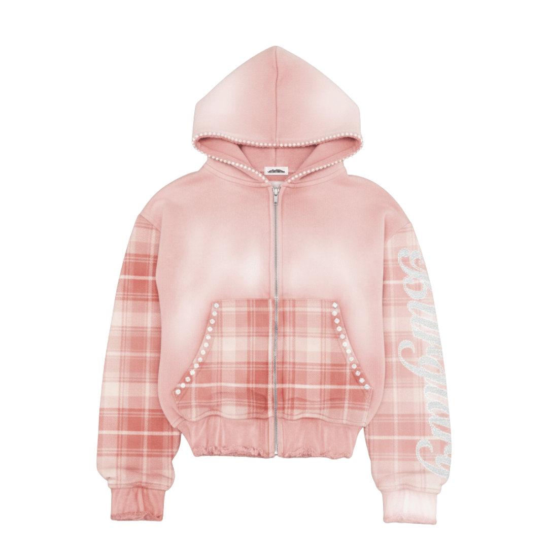 PINK WASHED TILE ZIP UP